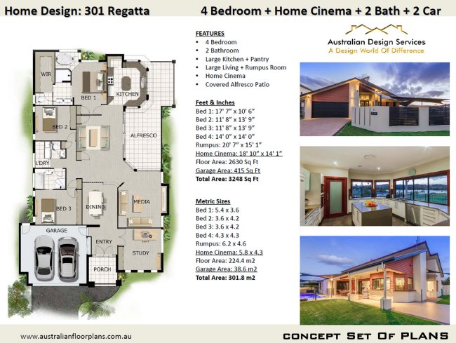 4 Bed + Media House Design: